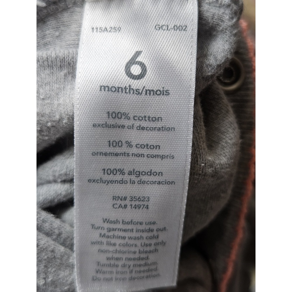 Carter's Baby Girl Size 6 Months 100% Cotton Gray & White Kitten‎ Pajamas - Picture 6 of 8